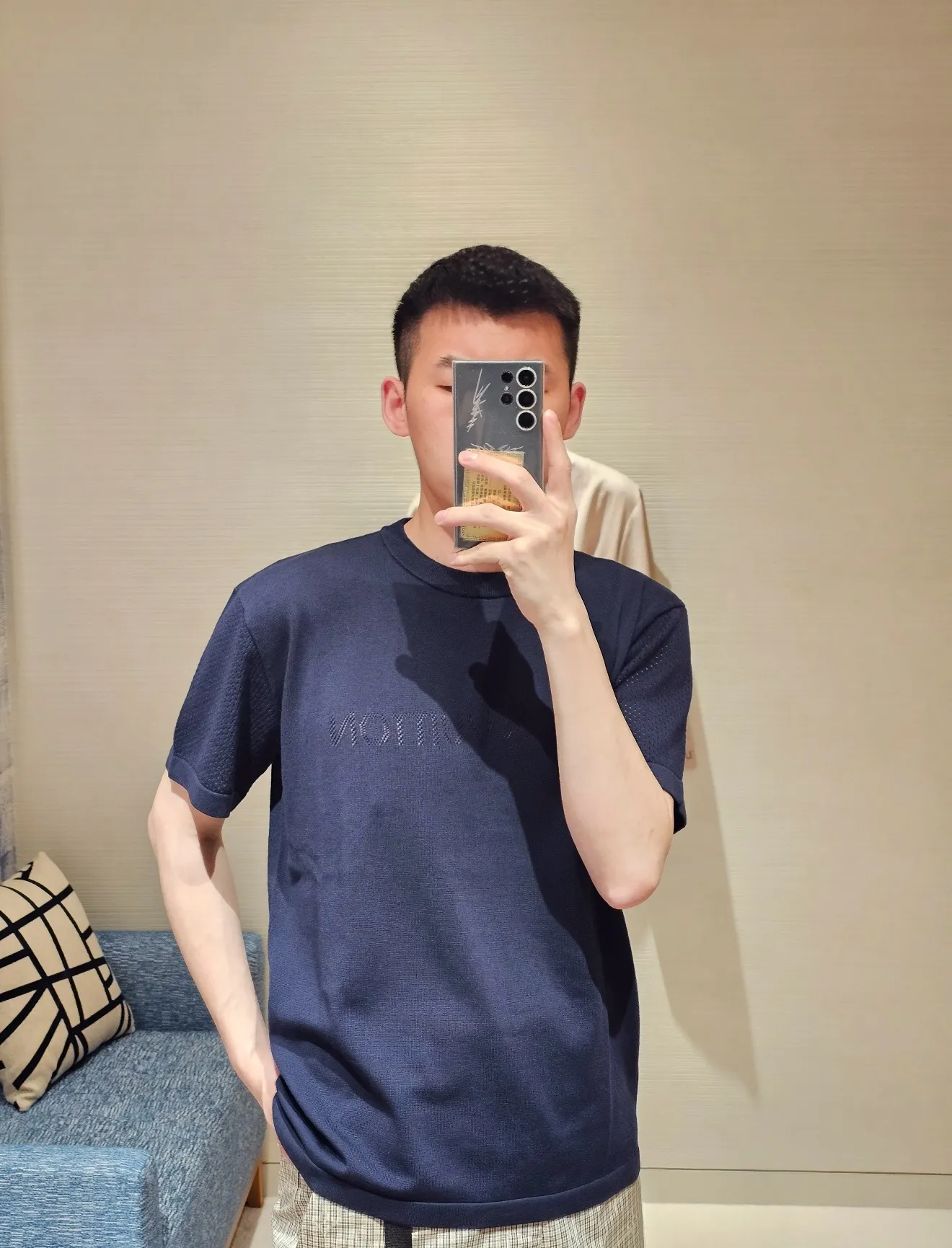 Louis Vuitton/Louis Vuitton 26ss hollow letter jacquard knitted short sleeves